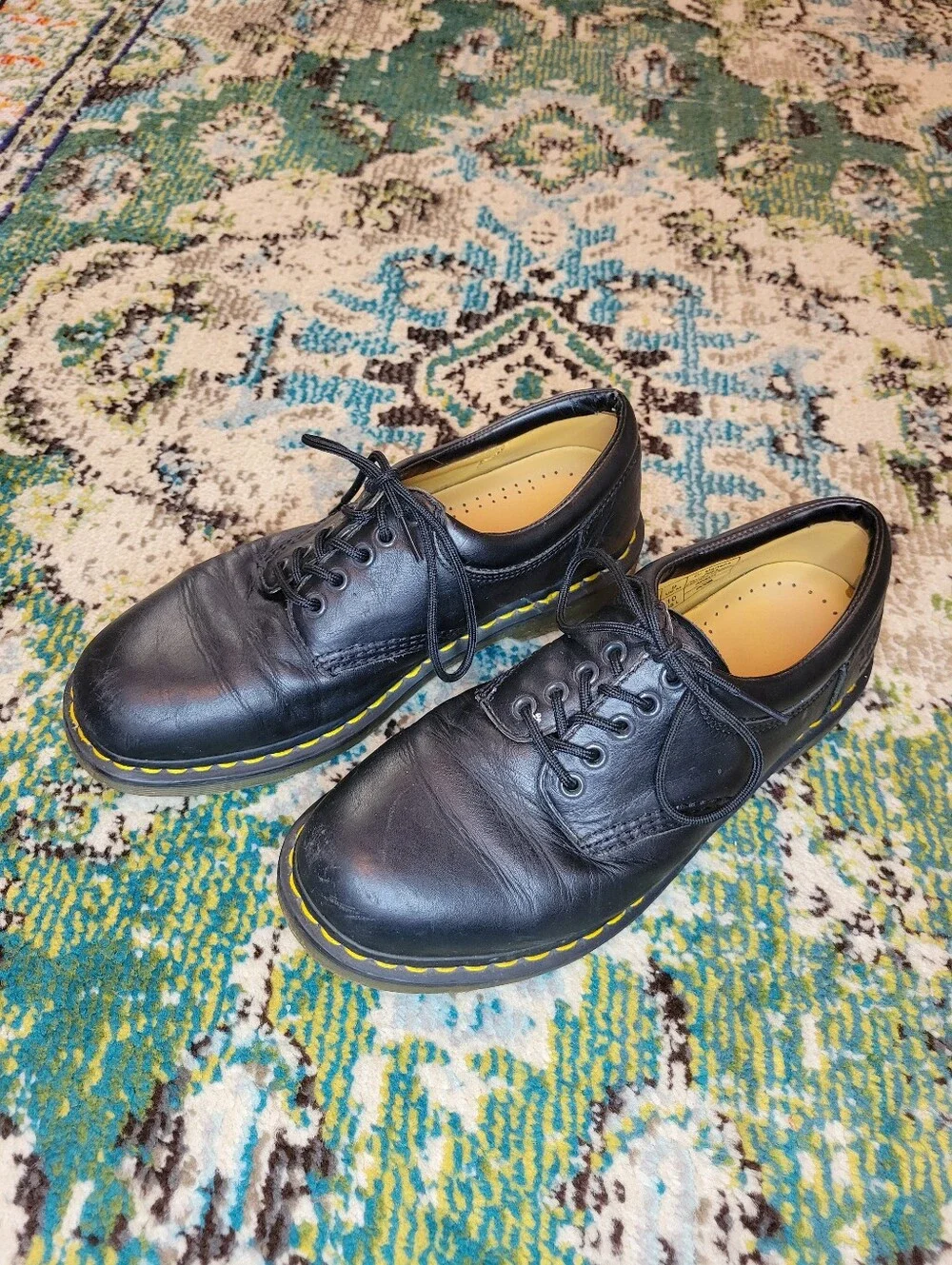 Dr. Martens 8053 Black Leather Lace Up Oxford Shoes, Size Mens 9